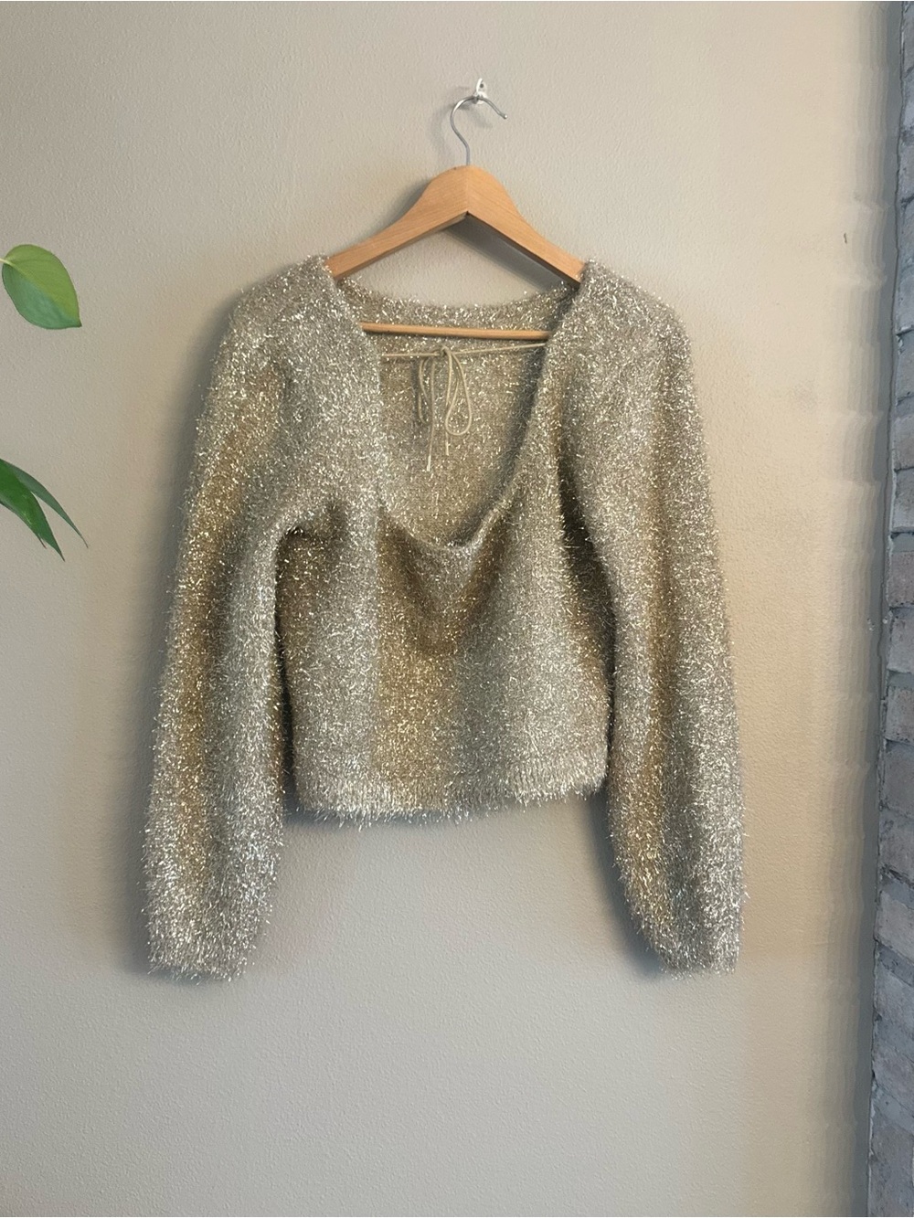 ANTHRO Eyelash Tie Back Pullover Sweater - Picture 2 of 6